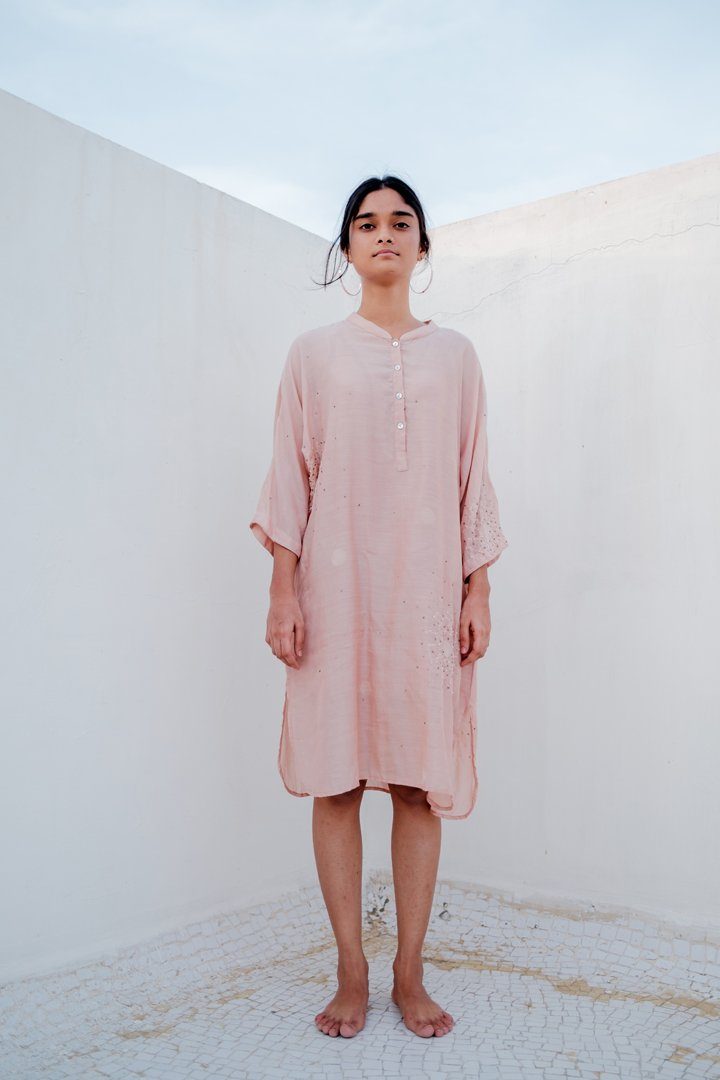 Baby Pink Hayal Dress Dress by Nirjara for women Worldwide