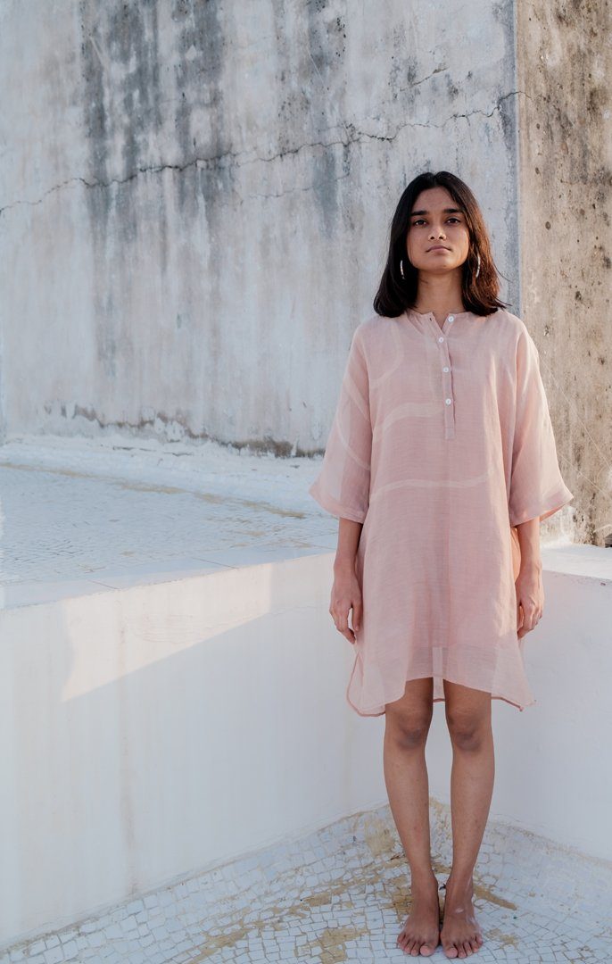 Baby Pink Yaz dress Dress by Nirjara for women Worldwide