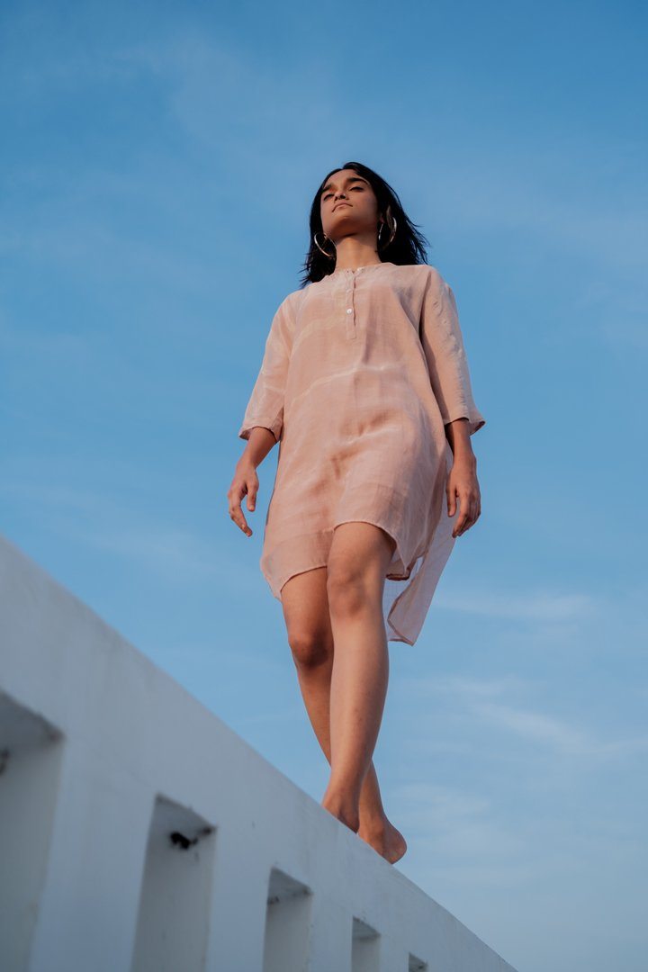 Baby Pink Yaz dress Dress by Nirjara for women Worldwide