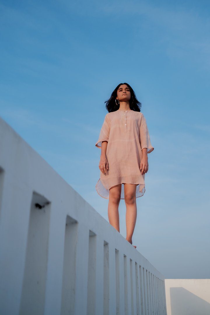 Baby Pink Yaz dress Dress by Nirjara for women Worldwide