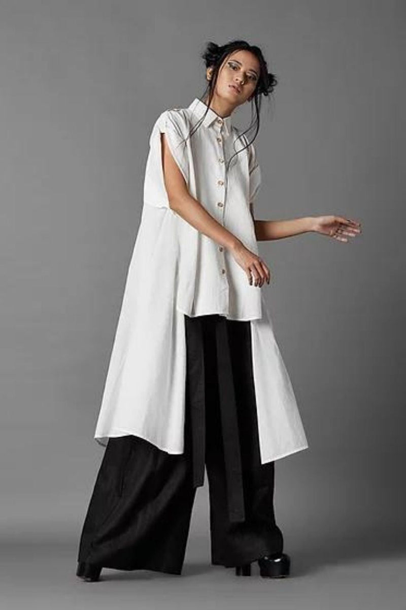 Back A Line Shirt Top & Tunics by Chola in white color for women Worldwide