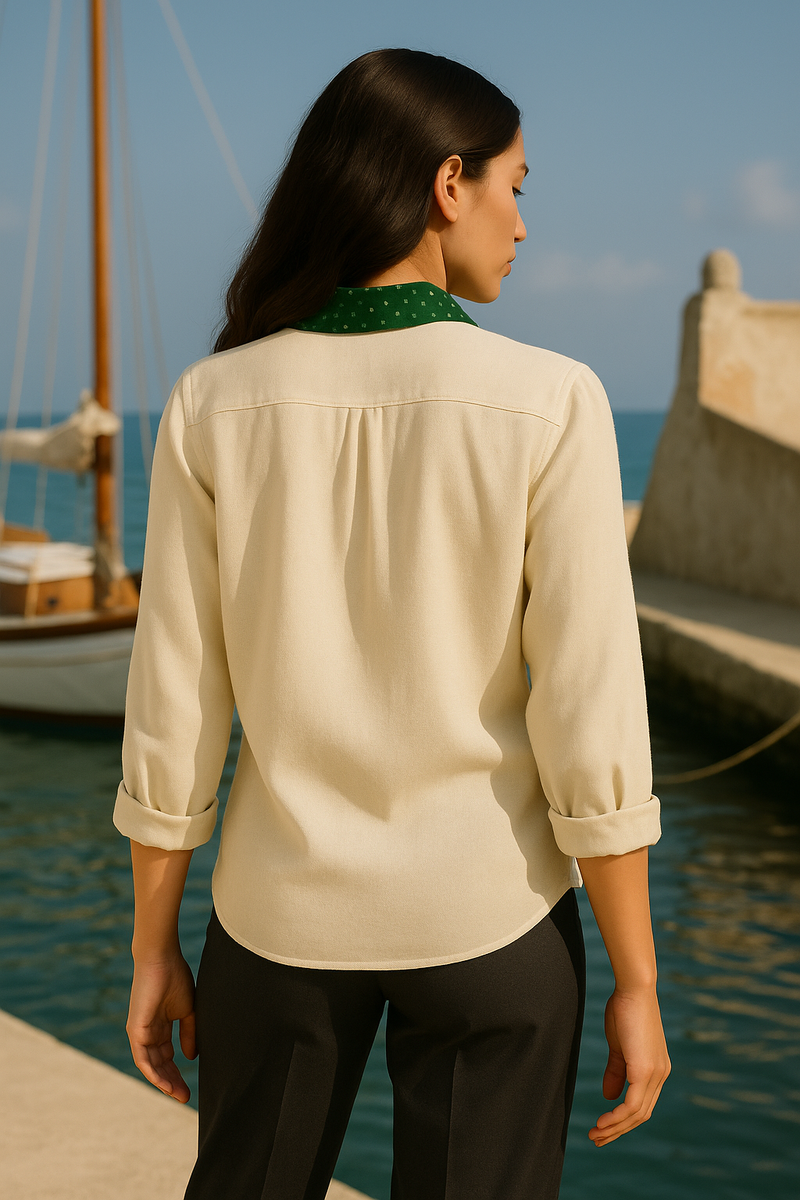 Galaxy Bandhej Shirt cotton by Moborr in green color for women Worldwide