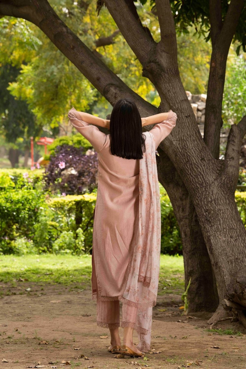 Bahaar Mauve Kurta Set by Priti Prashant for women Worldwide