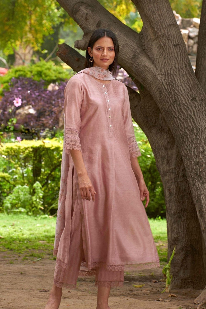 Bahaar Mauve Kurta Set by Priti Prashant for women Worldwide