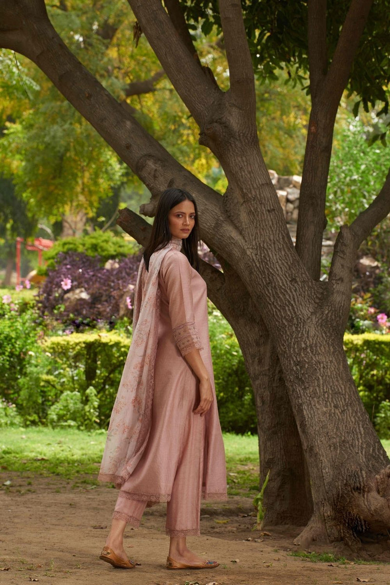 Bahaar Mauve Kurta Set by Priti Prashant for women Worldwide