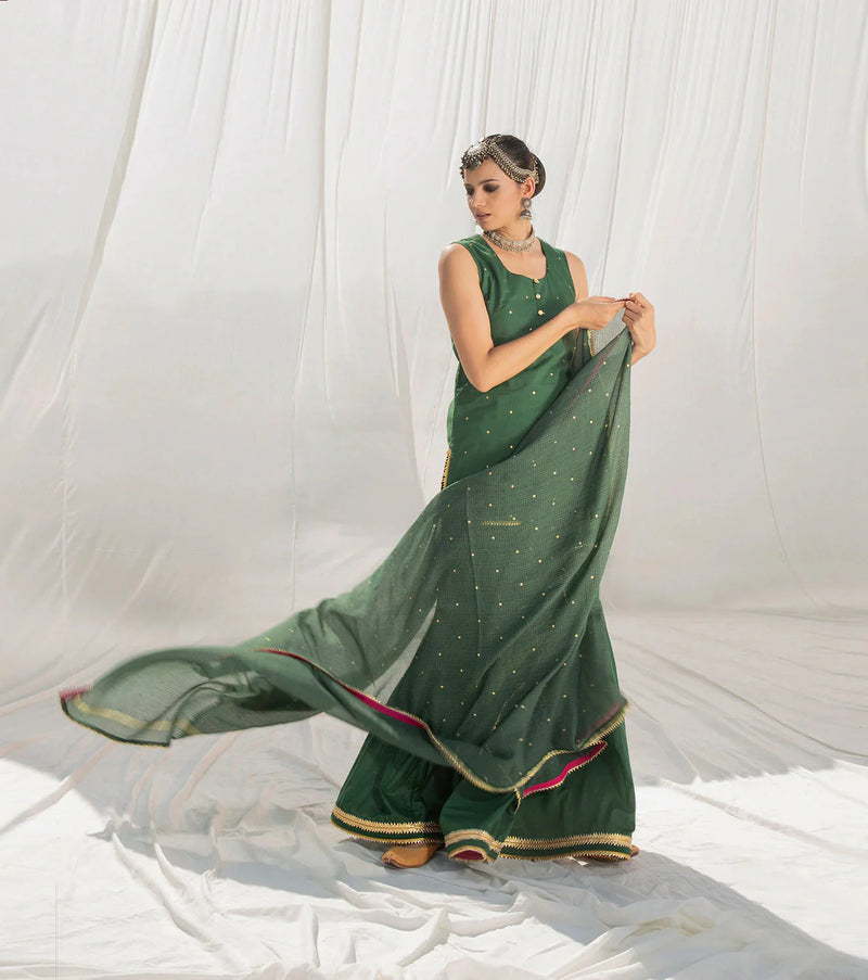 Banjaaran Sharara Set Kurta Sets by Khara Kapas for women Worldwide