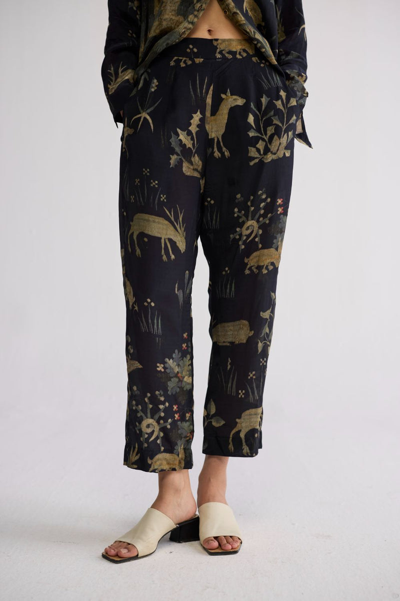 BANYAN CO-ORD SET crepe co-ord set by YAM in all-black for women Worldwide