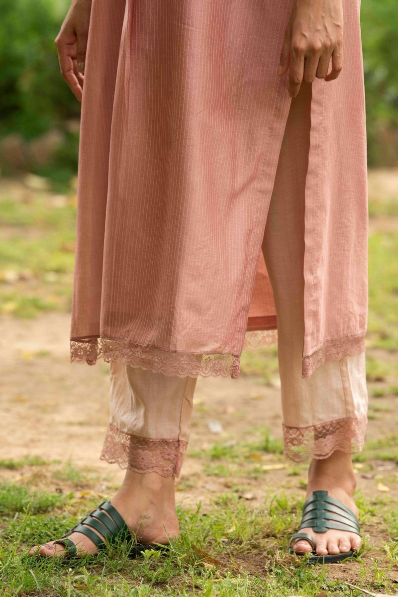 Basanti Biscuit colour Kurta Set by Priti Prashant for women Worldwide
