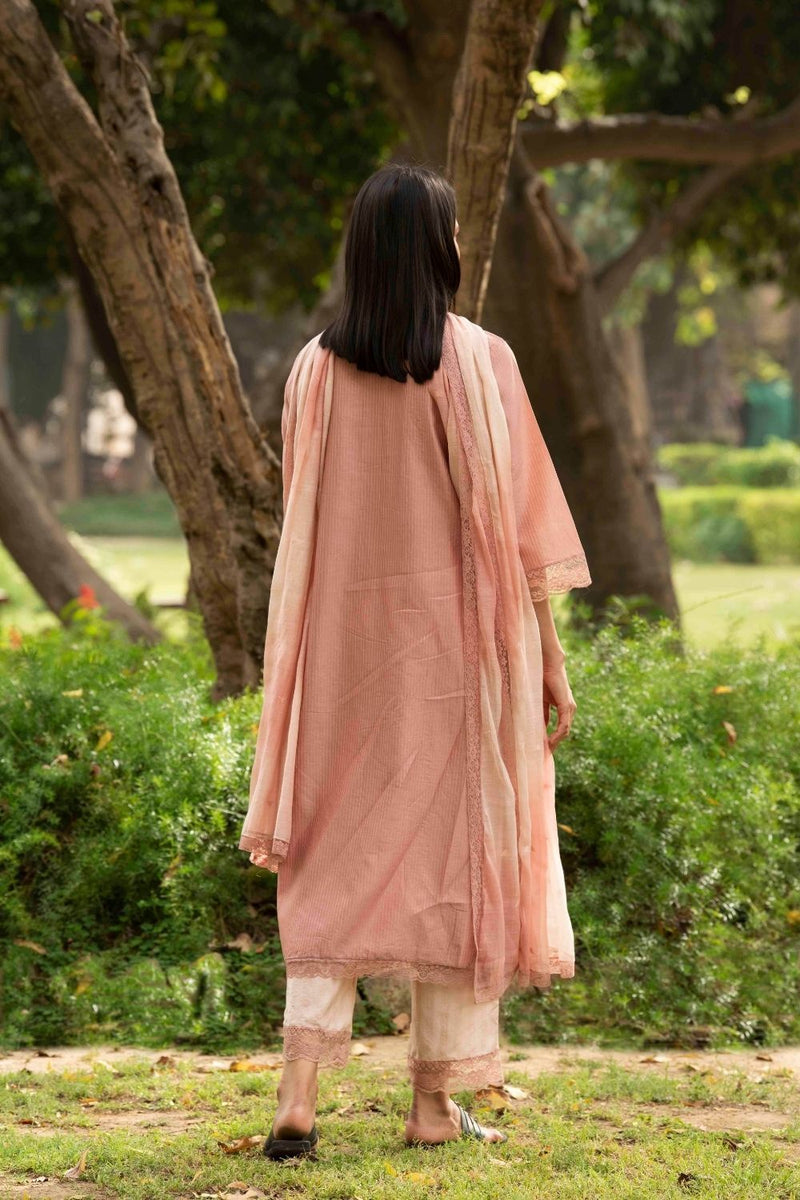 Basanti Biscuit colour Kurta Set by Priti Prashant for women Worldwide