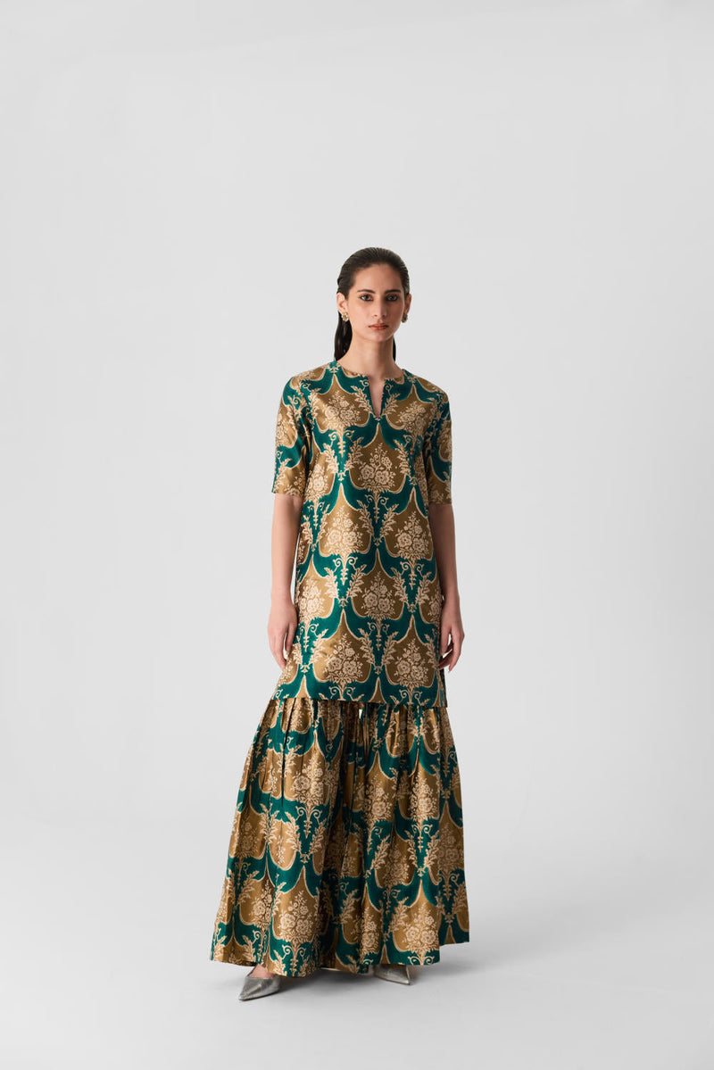 BIYU SHARARA SET silk by Yam in multi color for women Worldwide
