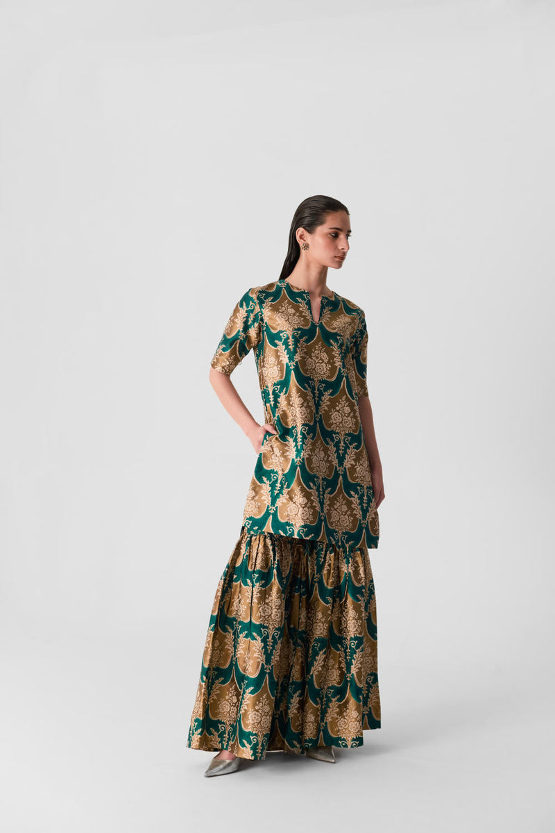 BIYU SHARARA SET silk by Yam in multi color for women Worldwide