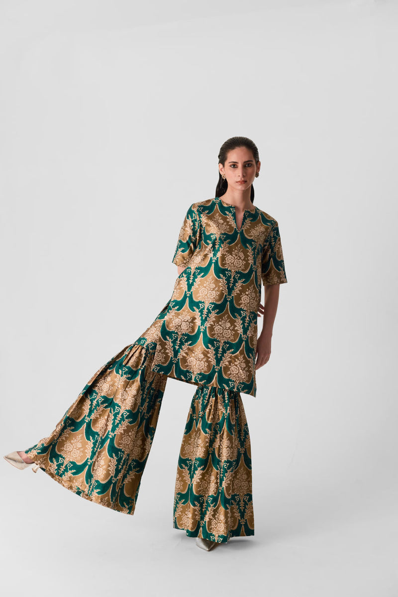 BIYU SHARARA SET silk by Yam in multi color for women Worldwide