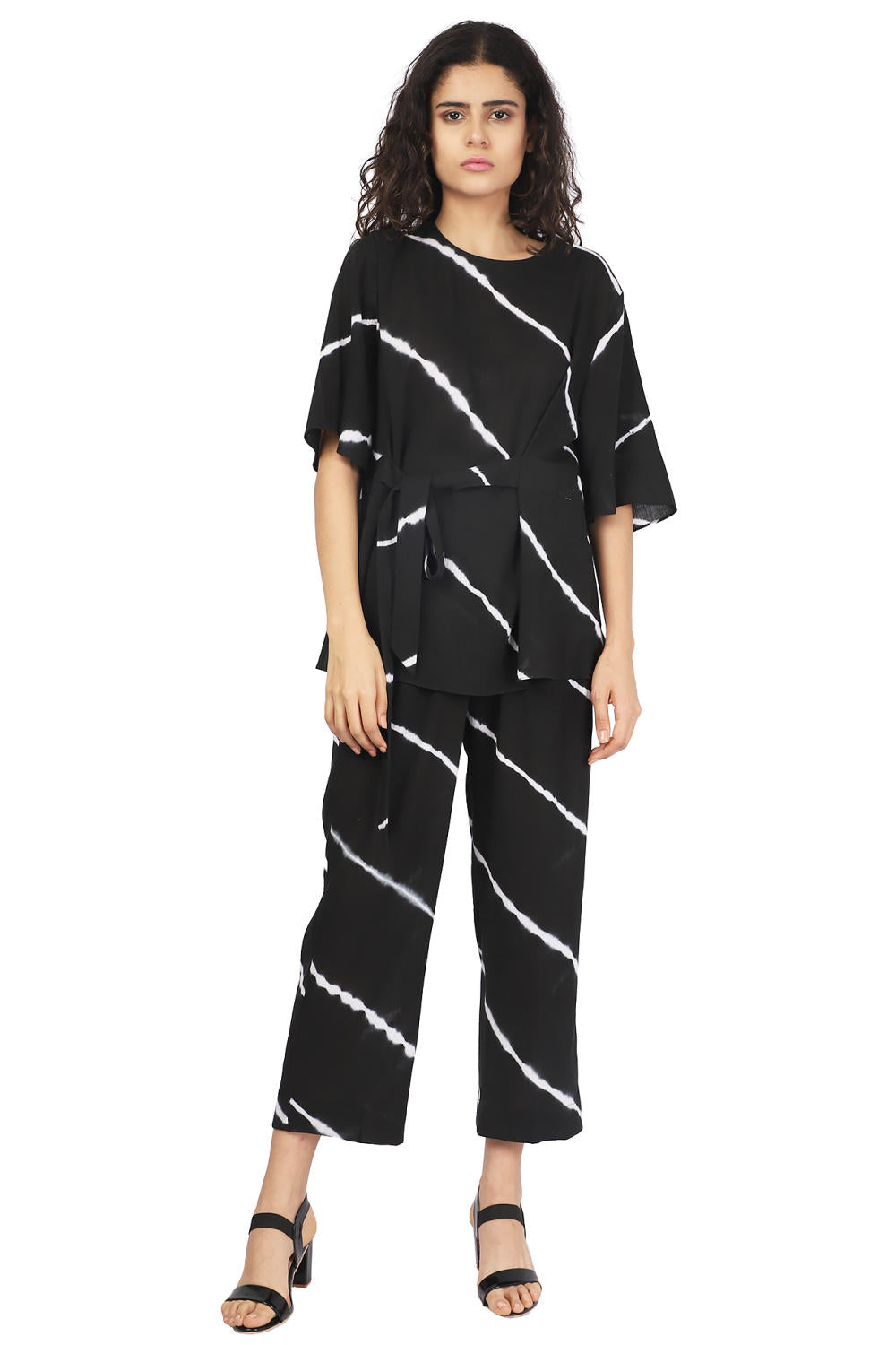 Black And White Hand Done Shibori Co-ord Fashion The Pot Plant