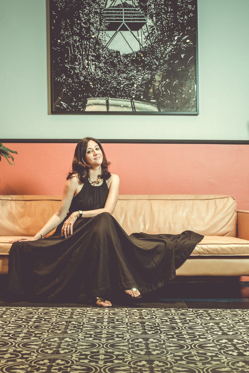 Black Leopard Dress by Khara Kapas in black for women Worldwide