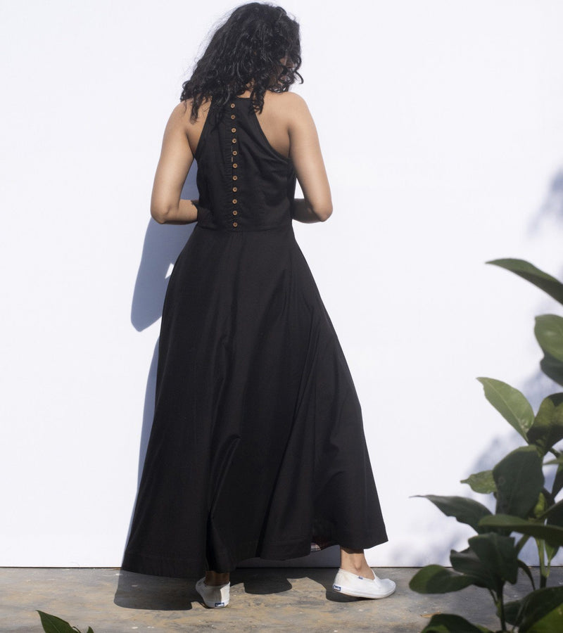 Black Leopard Dress by Khara Kapas in black for women Worldwide