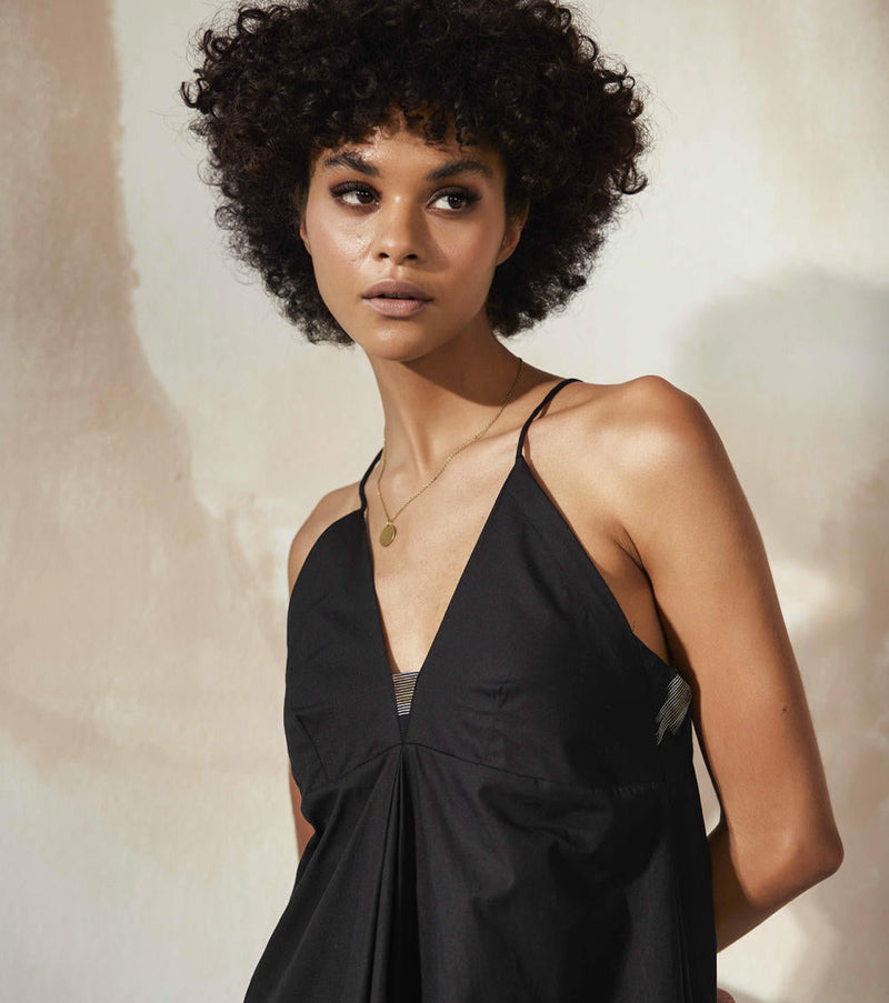 Black Sand Castle Dress by Khara Kapas in black for women Worldwide