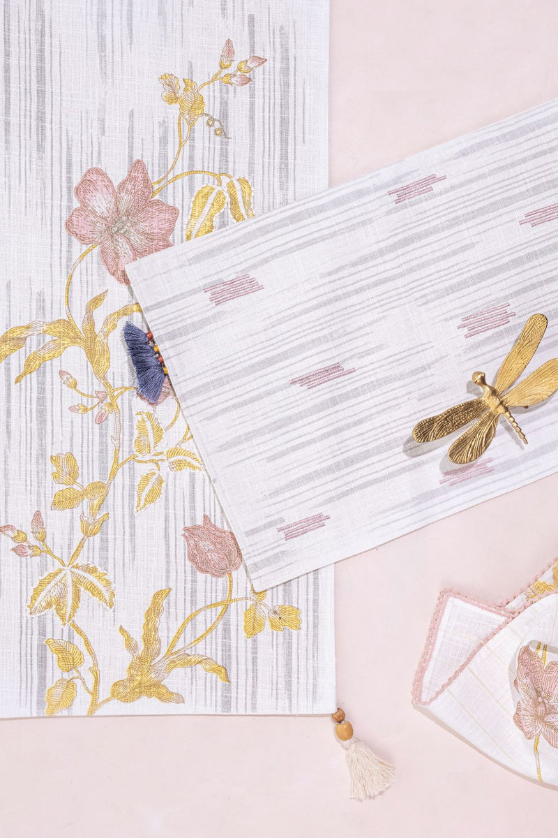 Bloom Table Runner linen by Gado Living for Worldwide