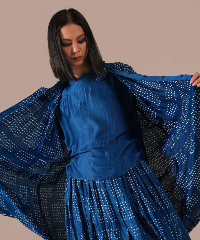 BLUE HORIZON SET silk by Indigo Dreams in blue color for women Worldwide
