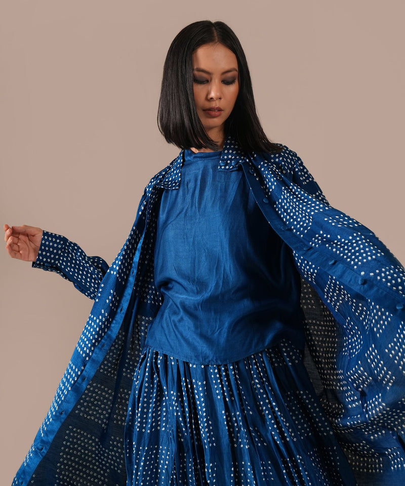 BLUE HORIZON SET silk by Indigo Dreams in blue color for women Worldwide