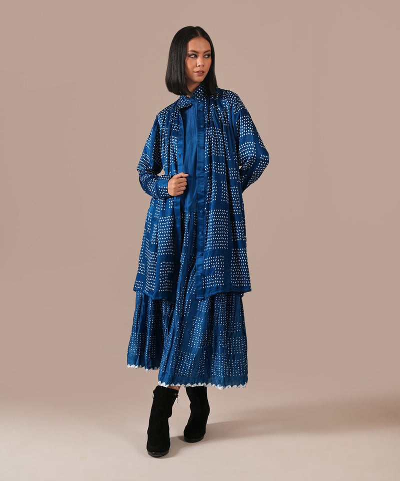BLUE HORIZON SET silk by Indigo Dreams in blue color for women Worldwide