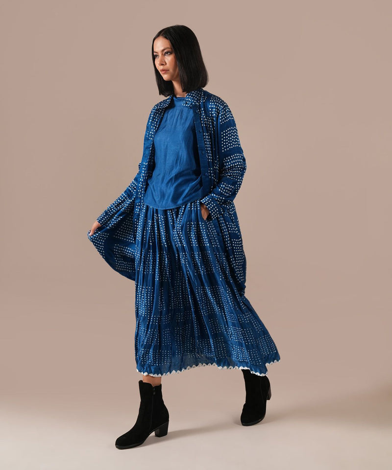 BLUE HORIZON SET silk by Indigo Dreams in blue color for women Worldwide