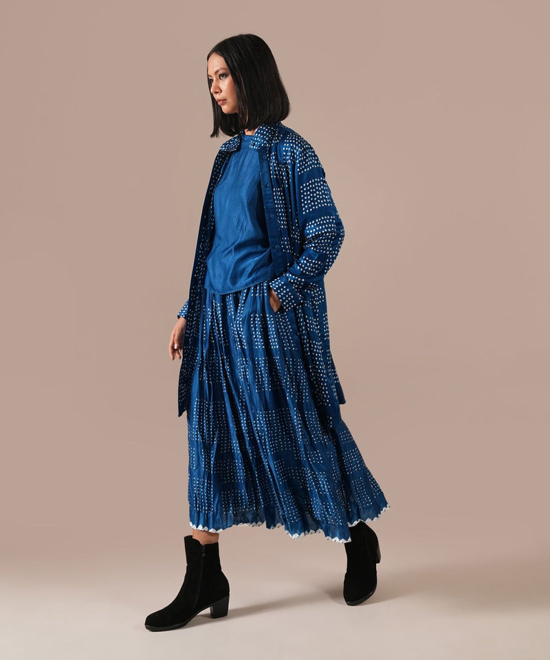BLUE HORIZON SET silk by Indigo Dreams in blue color for women Worldwide