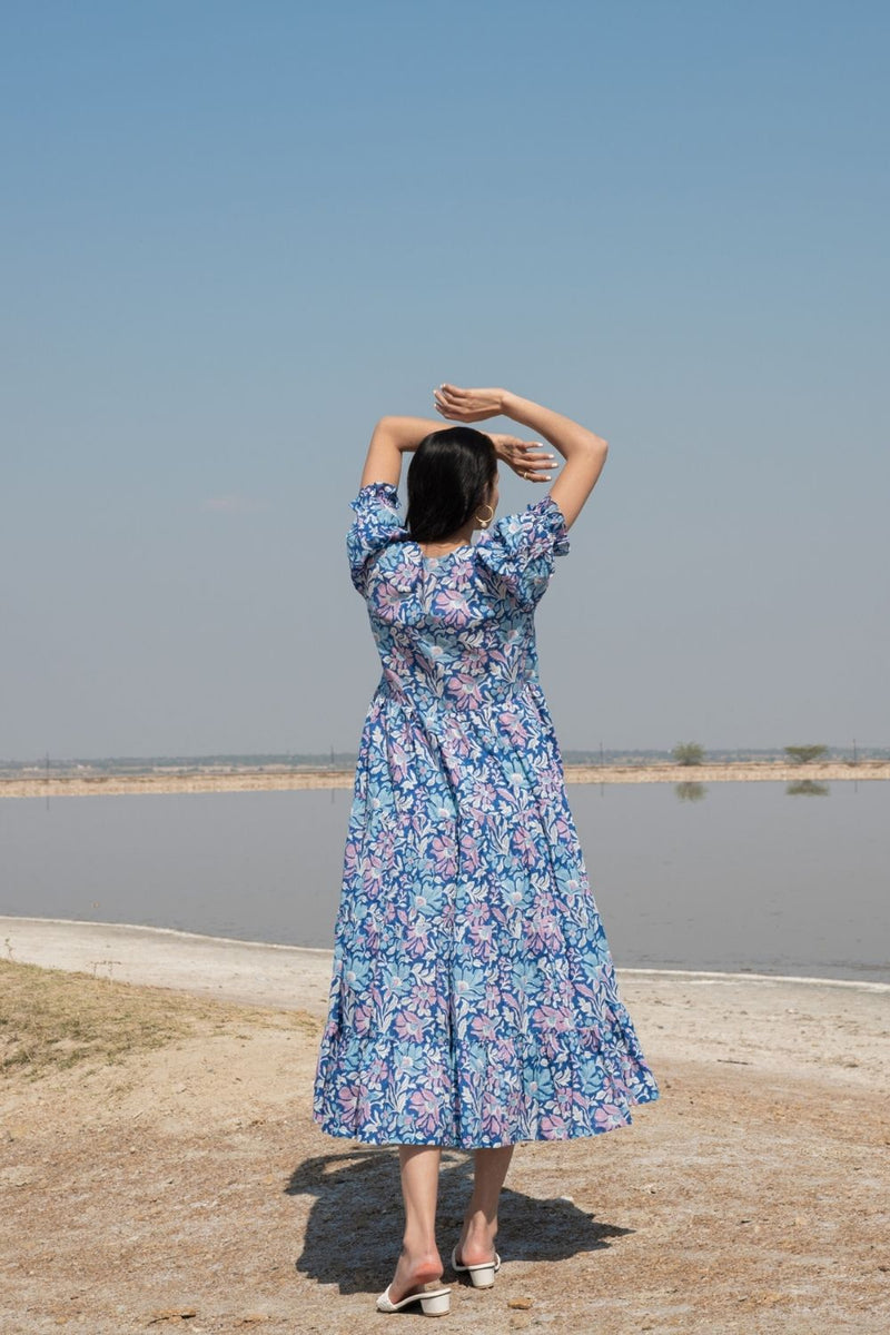 Blue Lagoon Tier Wrap Dress Top & Tunics,Dress by Marche for women Worldwide