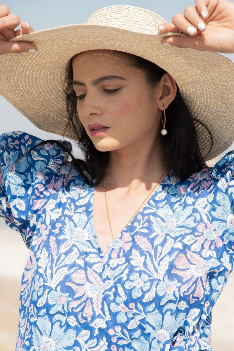 Blue Lagoon Tier Wrap Dress Top & Tunics,Dress by Marche for women Worldwide