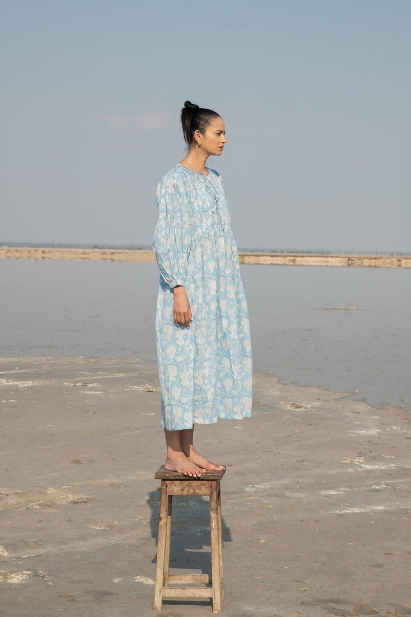 Blue Lilies Gather Dress Top & Tunics,Dress by Marche for women Worldwide