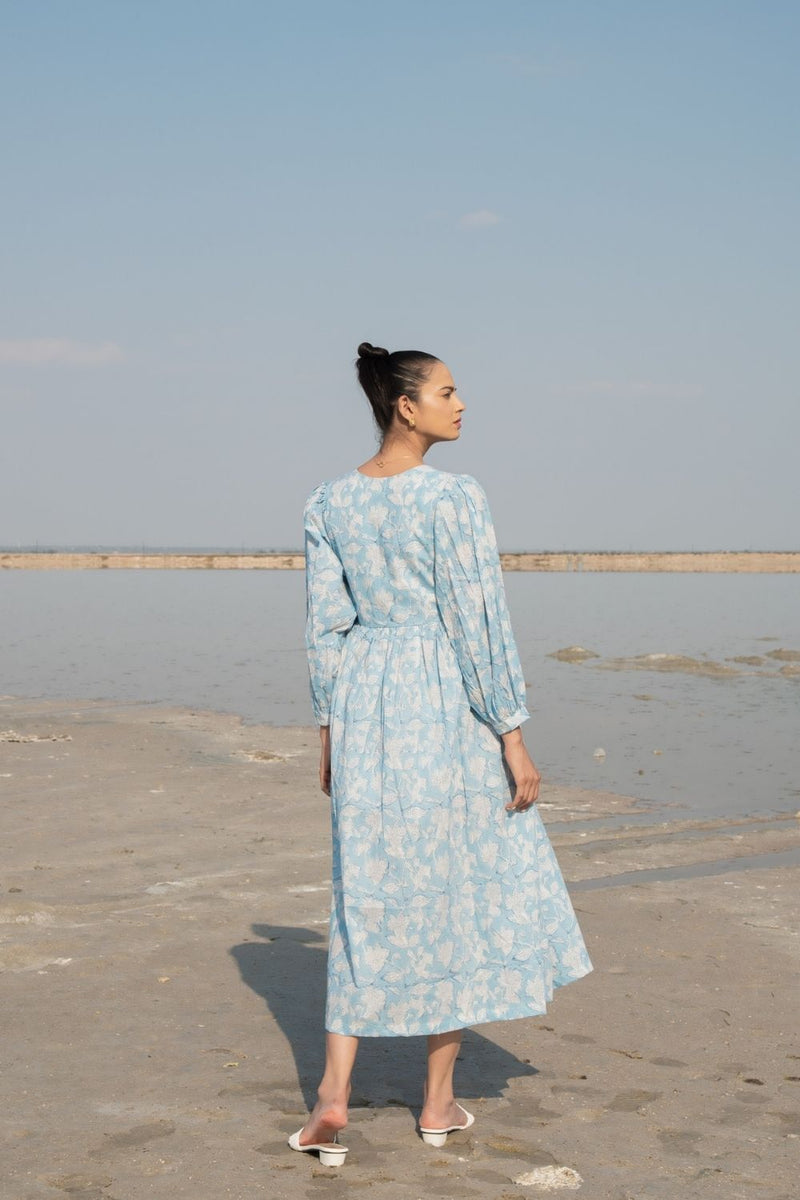 Blue Lilies Gather Dress Top & Tunics,Dress by Marche for women Worldwide