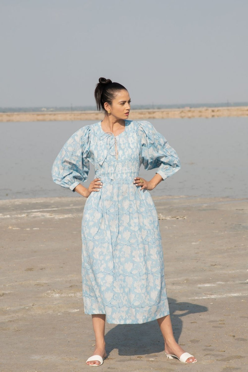 Blue Lilies Gather Dress Top & Tunics,Dress by Marche for women Worldwide