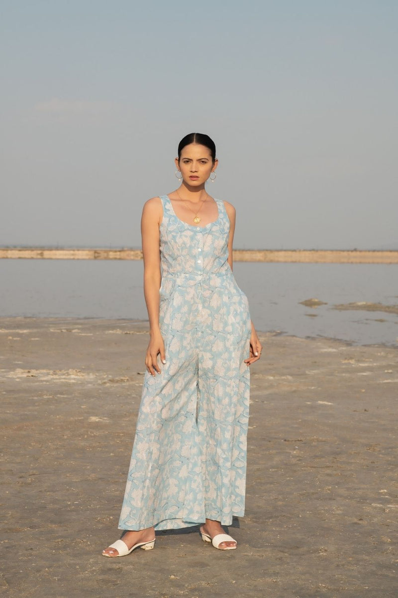 Blue Lilies Jumpsuit Fashion Marche