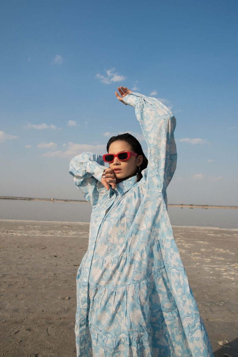 Blue Lilies Short Tier Dress Top & Tunics,Dress by Marche for women Worldwide