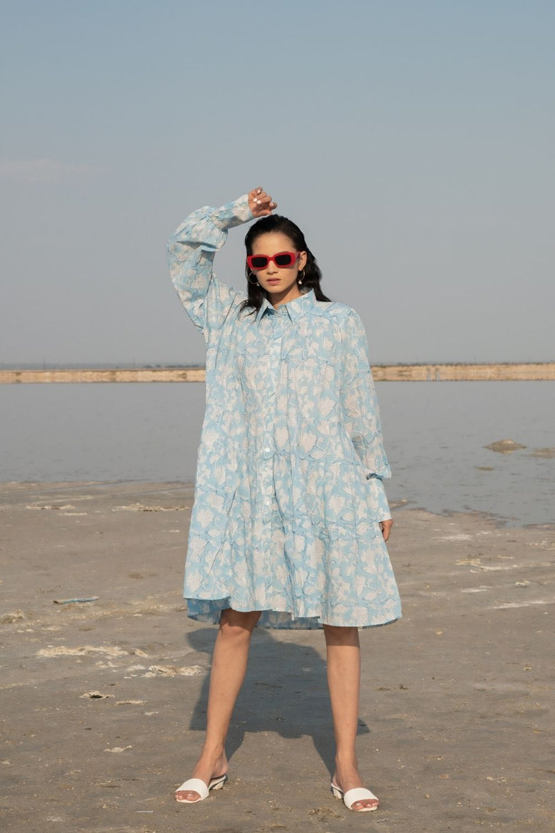 Blue Lilies Short Tier Dress Top & Tunics,Dress by Marche for women Worldwide