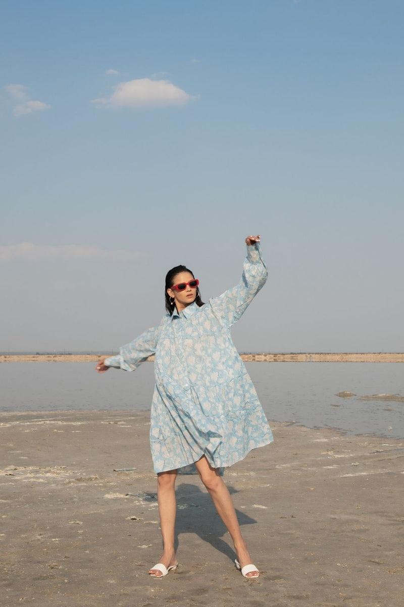 Blue Lilies Short Tier Dress Top & Tunics,Dress by Marche for women Worldwide