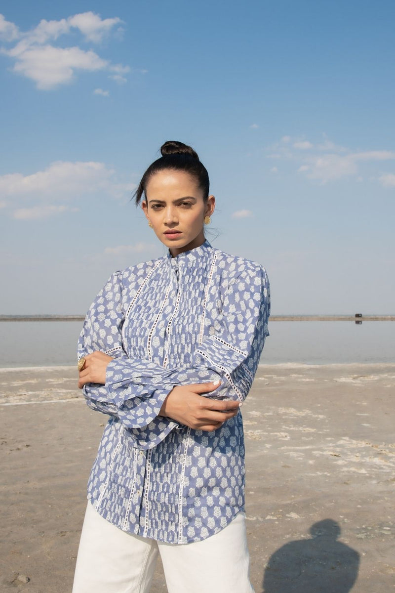 Blue Lotus Blouson Top Top & Tunics by Marche for women Worldwide