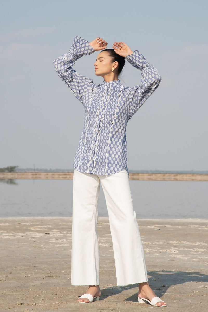 Blue Lotus Blouson Top Top & Tunics by Marche for women Worldwide