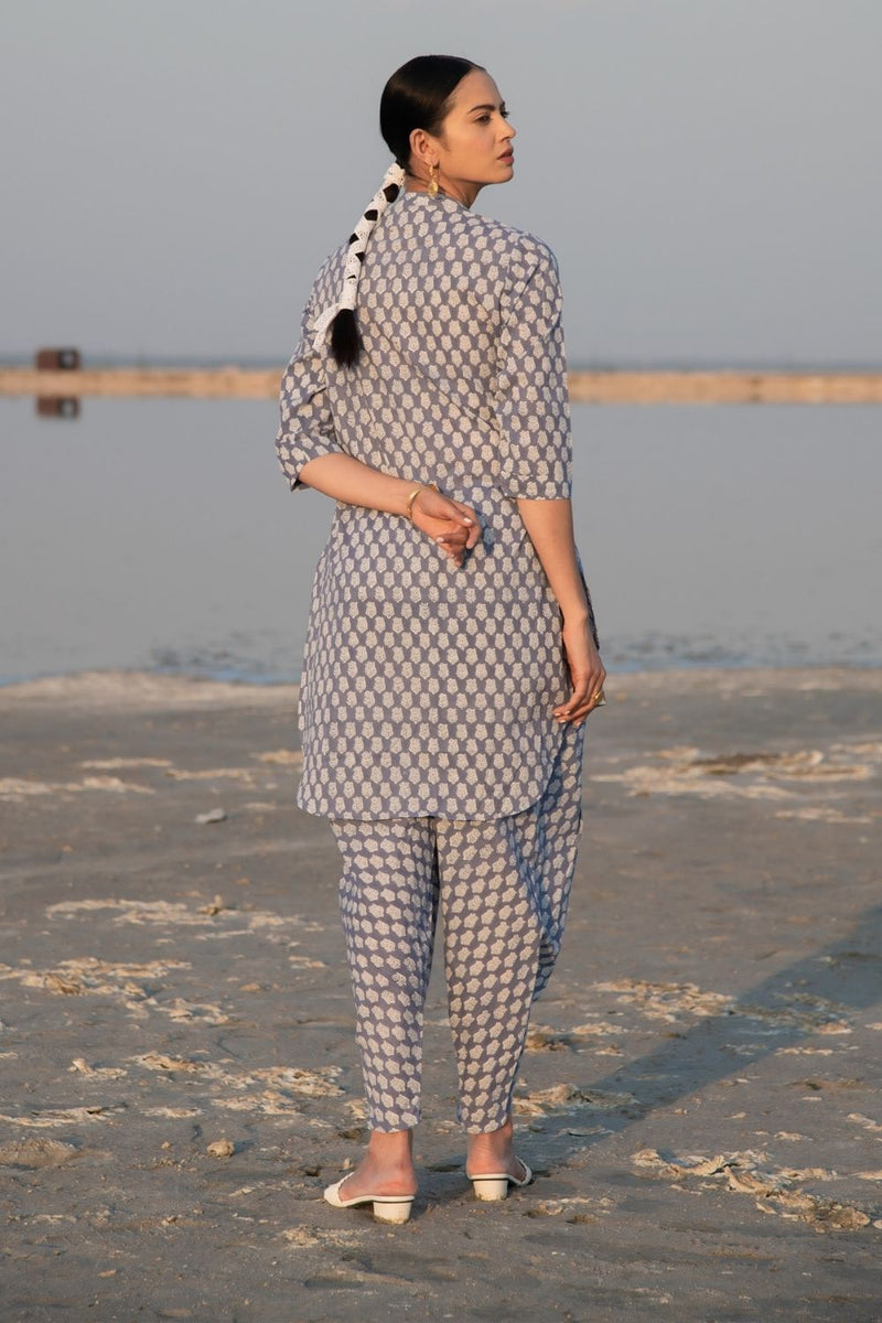 Blue Lotus Dhoti Co-Ord Set Co-ord Set by Marche for women Worldwide