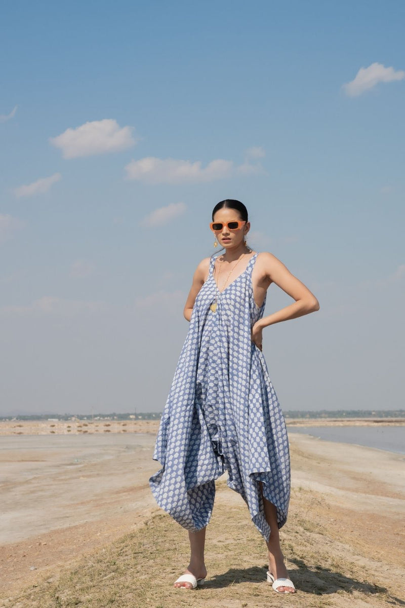 Blue Lotus Drape Jumpsuit Fashion Marche