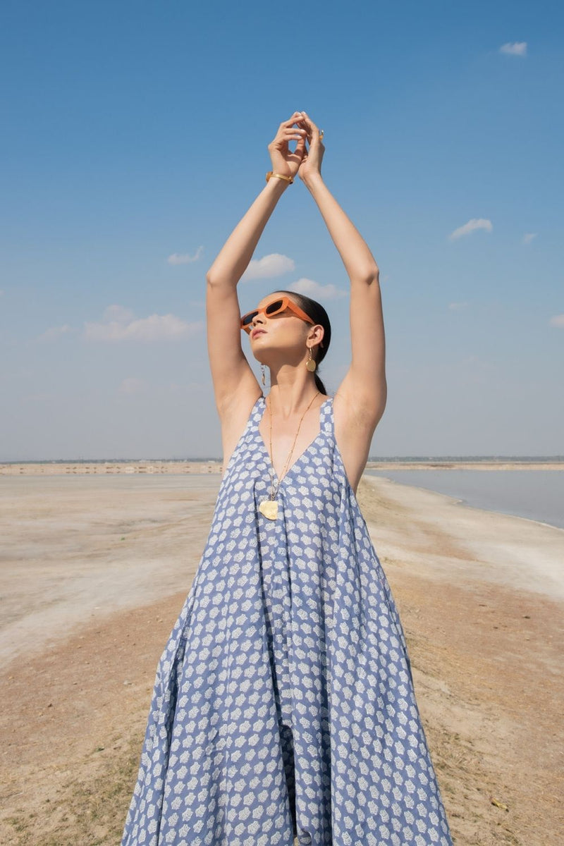 Blue Lotus Drape Jumpsuit Fashion Marche