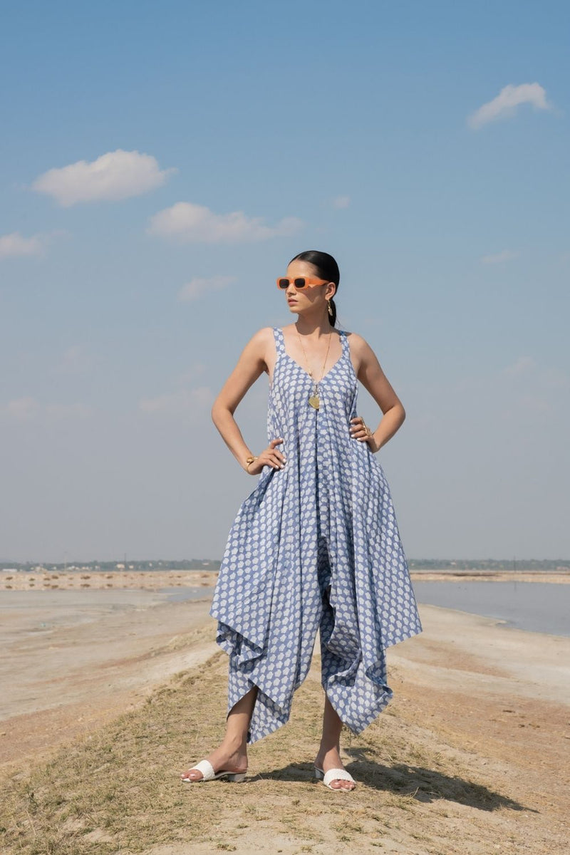 Blue Lotus Drape Jumpsuit Fashion Marche