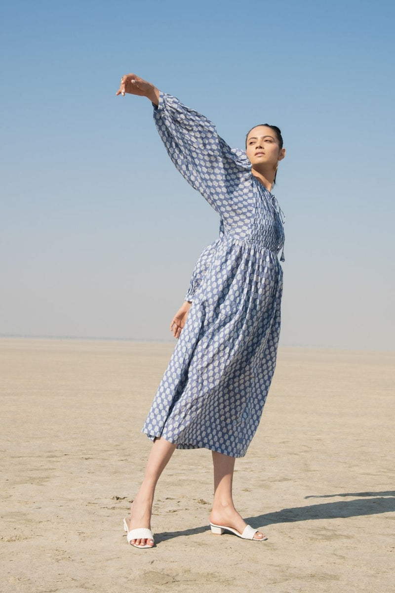 Blue Lotus Gather Dress Top & Tunics,Dress by Marche for women Worldwide