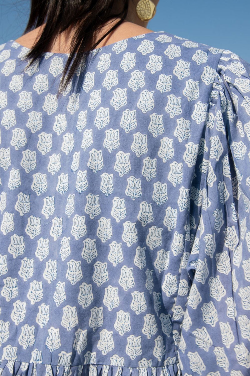 Blue Lotus Gather Dress Top & Tunics,Dress by Marche for women Worldwide