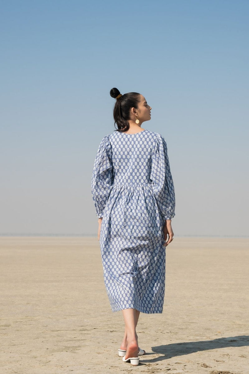 Blue Lotus Gather Dress Top & Tunics,Dress by Marche for women Worldwide