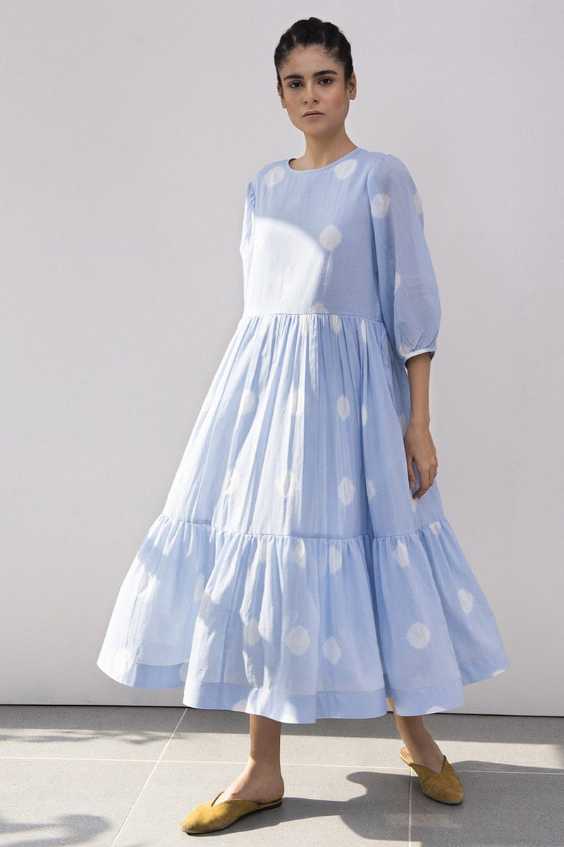 Blue Poppy Shibori Dress Dress by Khara Kapas for women Worldwide