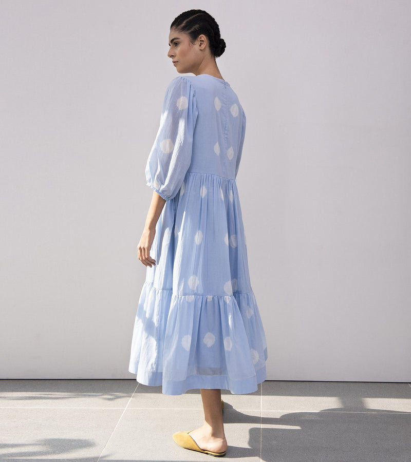 Blue Poppy Shibori Dress Dress by Khara Kapas for women Worldwide