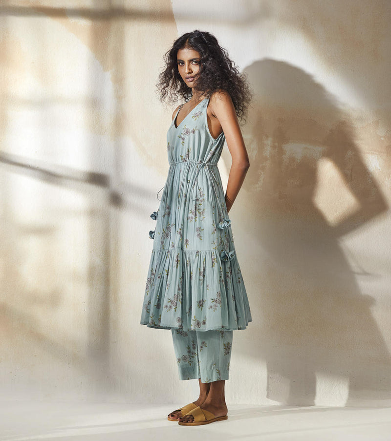 Blue Rose (Set) Co-ord Set,Kurta Sets by Khara Kapas for women Worldwide