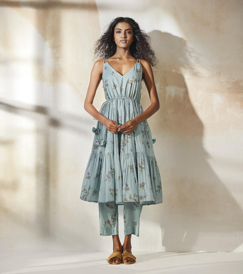 Blue Rose (Set) Co-ord Set,Kurta Sets by Khara Kapas for women Worldwide