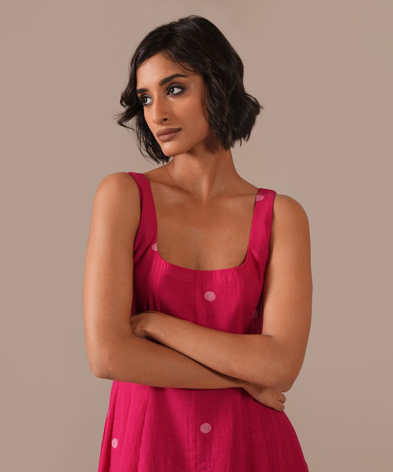 BLUSH MIST DRESS 100% cotton by Indigo Dreams in pink color for women Worldwide