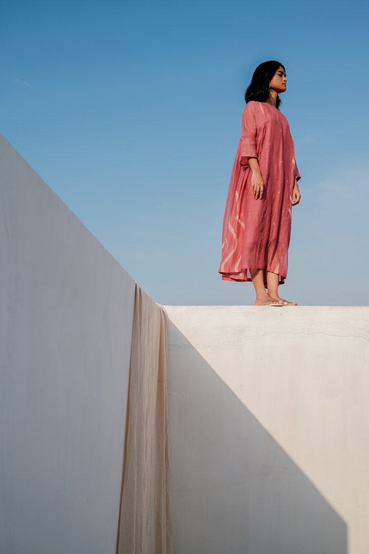 Blush Red Ruzgar Dress Dress by Nirjara for women Worldwide